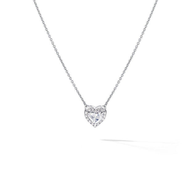 Timeless Rose Heart Solitaire Pendant Necklace
