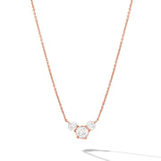 64Facets Rose Cut Diamond and Rose Gold Chain