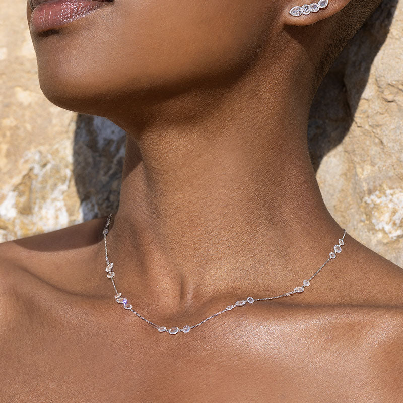 Image of 64Facets triple Station Diamond and Gold Chain Necklace