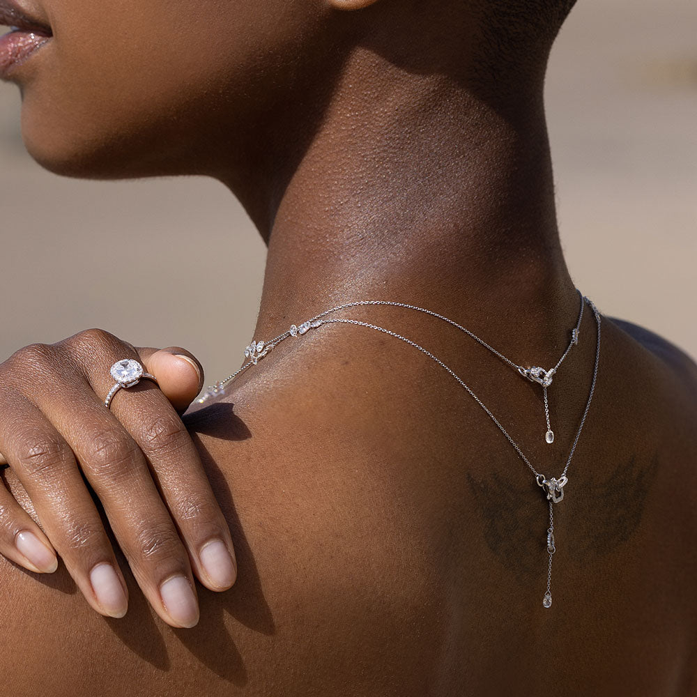 Image of 64Facets triple Station Diamond and Gold Chain Necklace