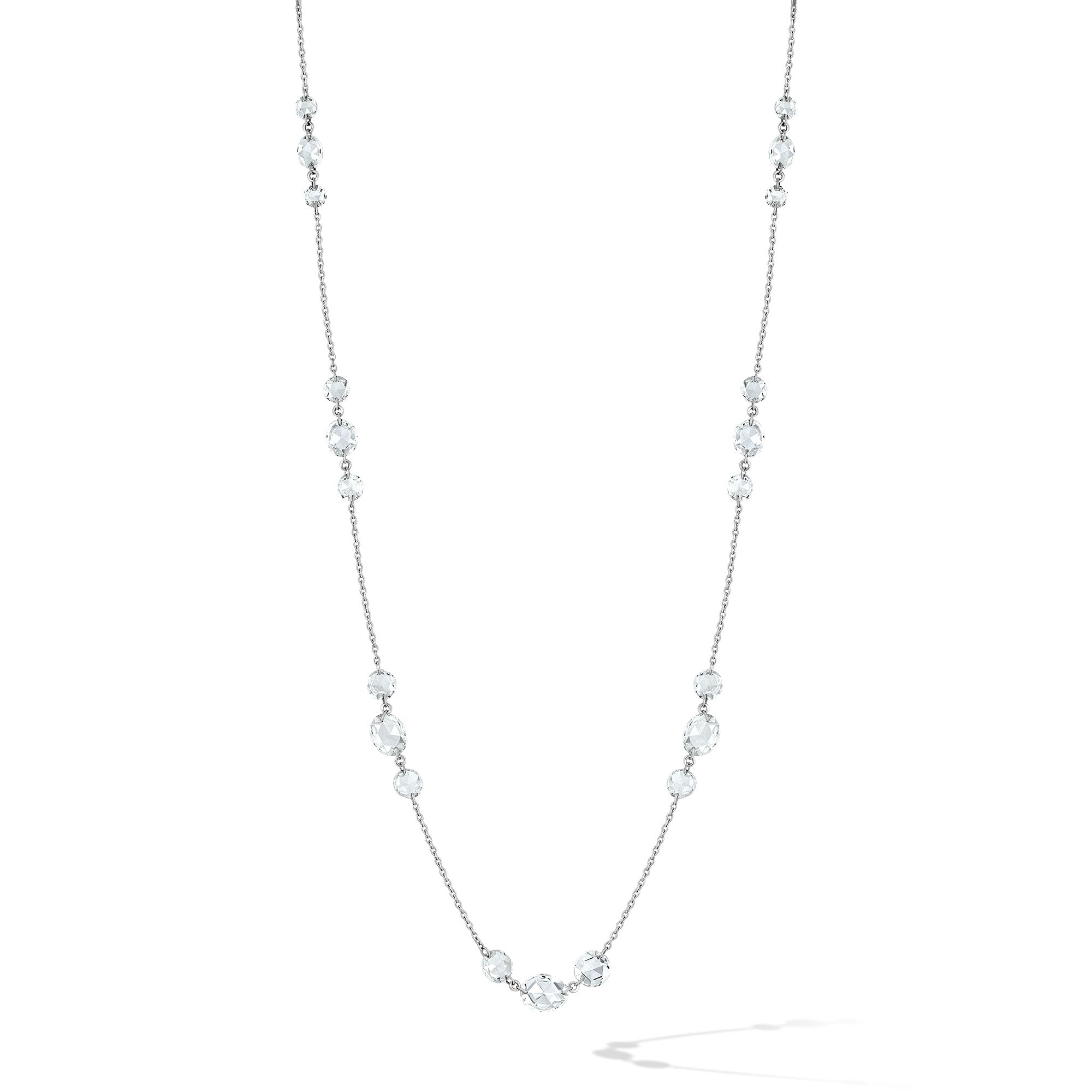 64Facets triple Station Diamond and Gold Chain Necklace