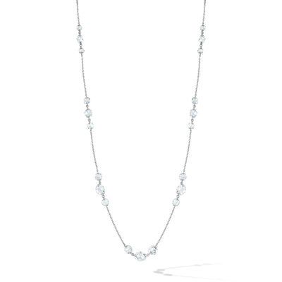 64Facets triple Station Diamond and Gold Chain Necklace