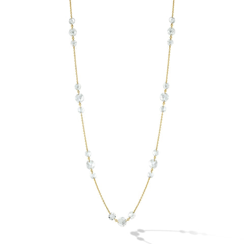 64Facets triple Station Diamond and Gold Chain Necklace