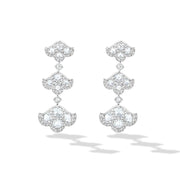 64Facets Diamond Dangle Earrings in the shape of tulips set in 18k gold