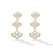 64Facets Diamond Dangle Earrings in the shape of tulips set in 18k gold