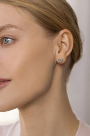 Unique Rose Heart Stud Earrings